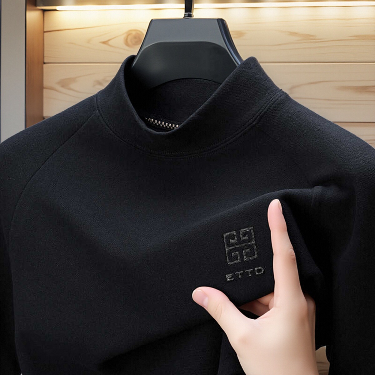 半高领双面德绒男士打底衫