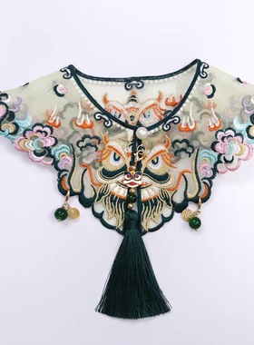 小猫咪口水巾围巾狗狗衣服配饰宠物新中式围兜云肩披肩猫咪披风汉