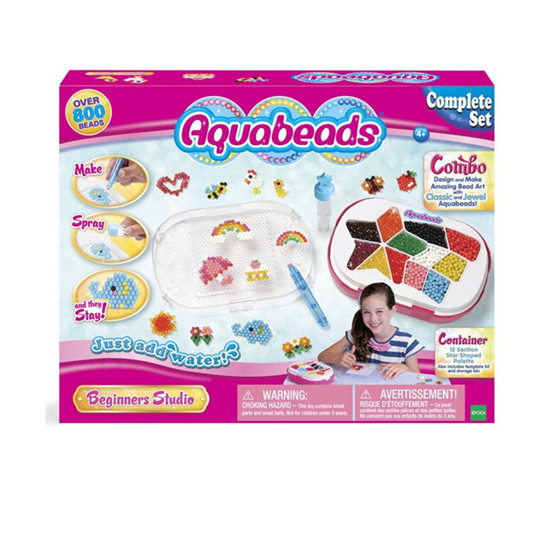 스팟 아쿠아비즈 어린이 물 끈끈한 비즈 그림 물 안개 철자 콩 매직 비즈 얼음과 눈 수제 세트