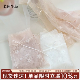 女生性感女三角裤 透气短裤 纯欲蕾丝网纱底裤 薄款 日系甜美 夏季 内裤