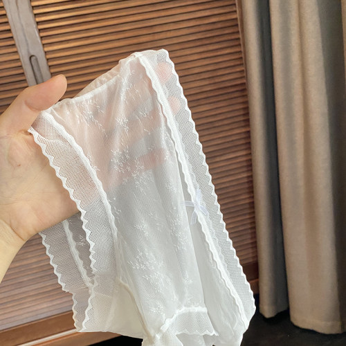 【桑蚕丝裆】薄款蕾丝网纱透气