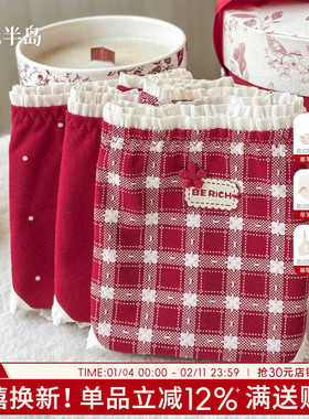 本命年红色内裤女士棉质马年少女中腰包臀透气三角短裤抗菌裆可爱