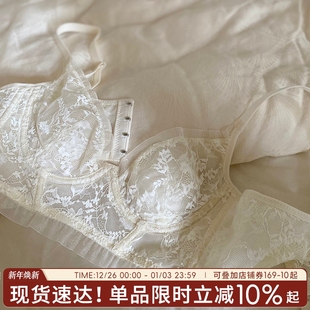 内衣女夏季 蕾丝美背女士文胸小胸聚拢软支撑胸罩兔耳杯半糖系 薄款