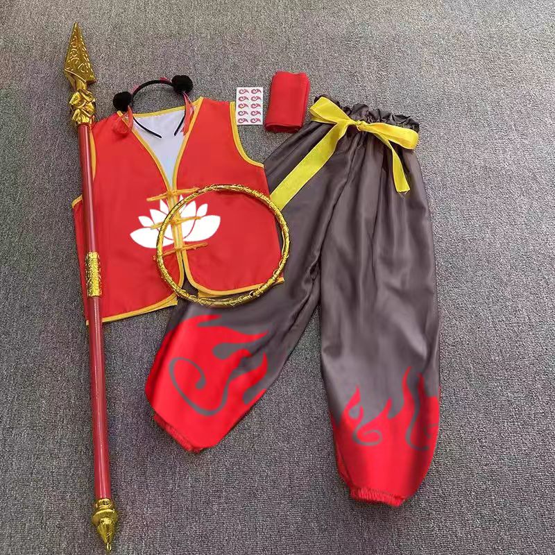 六一儿童哪咤衣服魔童降世童话动漫万圣节cos演出服装全套男女童
