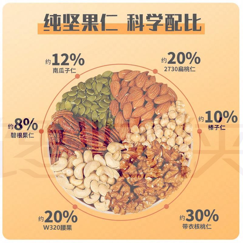 每日坚果罐装混合纯坚果仁散装批货干果儿童休闲零食炒货