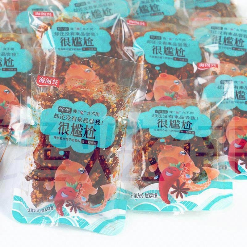 海阁兴香辣鳗鱼丝芝麻蜜汁鳗鱼凤尾鱼皮红娘鱼小包称海鲜小吃零食