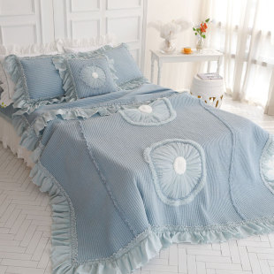 夏凉被套件薄被 韩国进口韩式 公主蕾丝浪漫装 饰夏季 空调被四件套