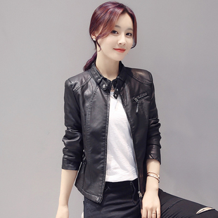 皮衣外套女2025年新款春秋修身短款小个子休闲黑色机车皮夹克上衣