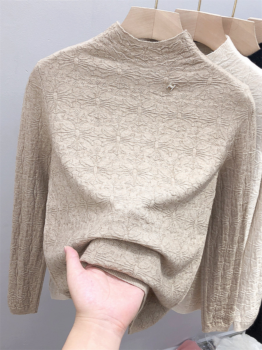 半高领毛衣女春秋薄款2025新款内搭高级感时尚洋气针织打底衫上衣