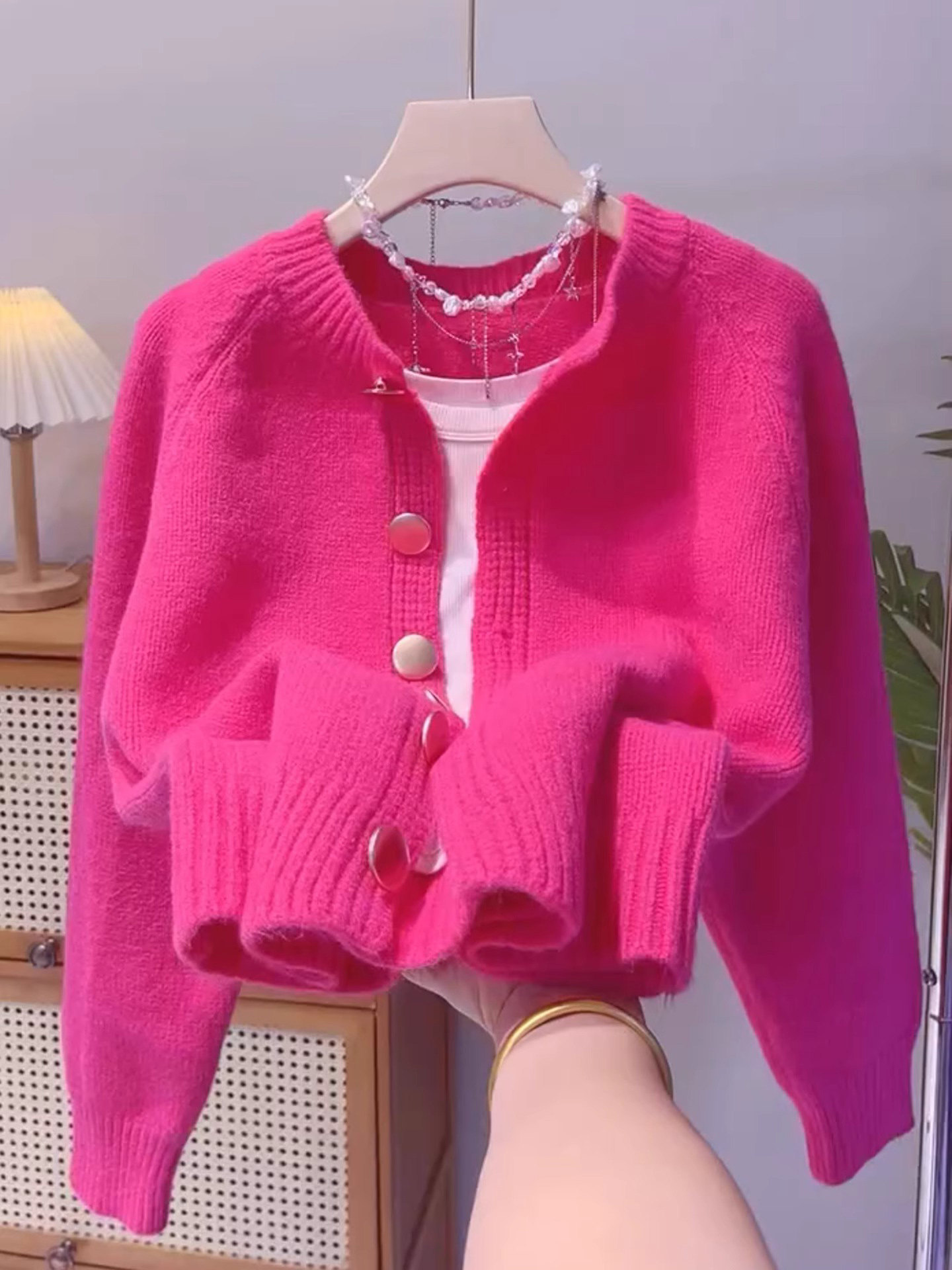 毛衣外套女秋冬2025新款宽松外穿慵懒风小个子短款针织开衫上衣