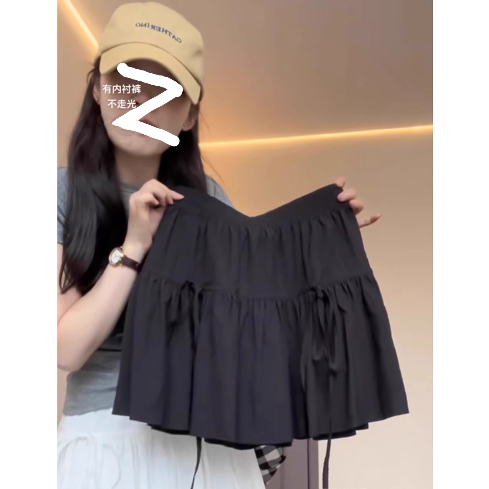 黑色半身裙女夏季薄款2025新款高腰显瘦a字短裙小个子蓬蓬蛋糕裙