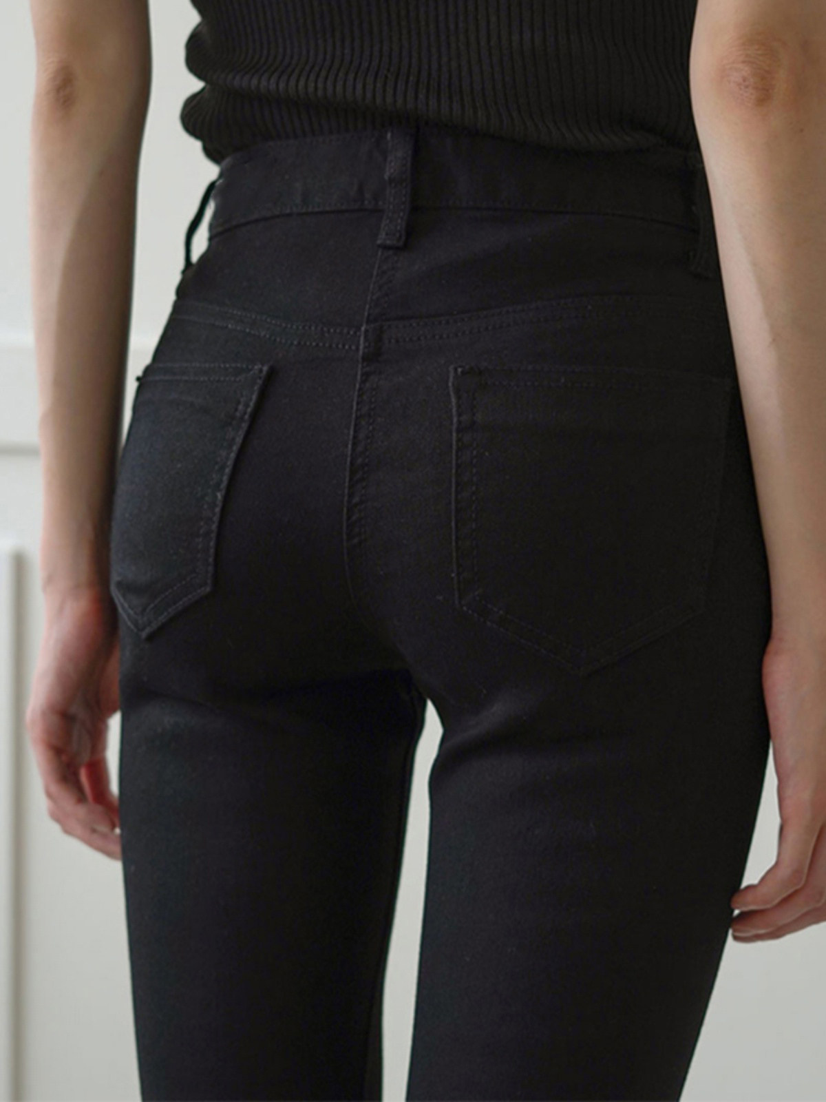 黑色牛仔裤女秋冬2025新款高腰加绒修身显瘦小个子九分铅笔小脚裤