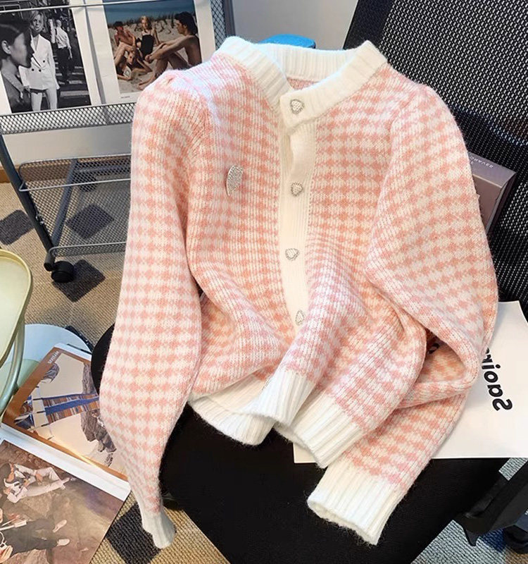 小香风毛衣外套女秋冬2025新款宽松慵懒风短款小个子针织开衫上衣