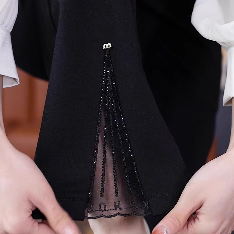 黑色微喇裤女士春秋薄款2025新款高腰显瘦小个子休闲开叉喇叭裤子
