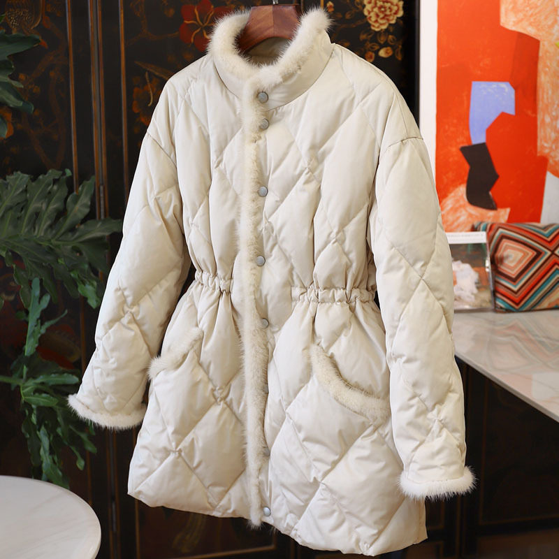 羽绒棉衣棉服女秋冬季加厚2025年新款菱格韩版宽松中长款棉袄外套