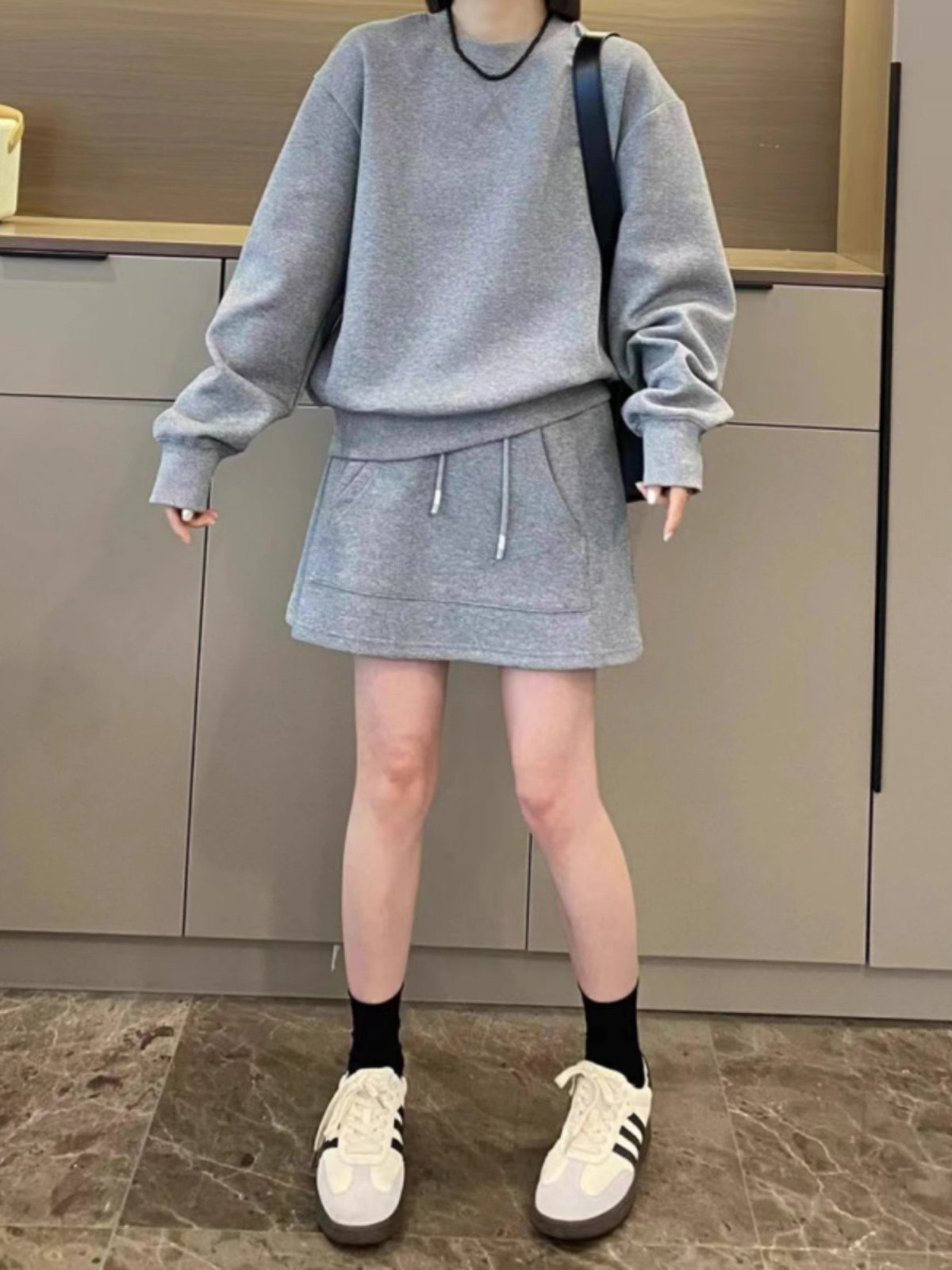 运动套装女春秋2025新款高级感大码卫衣半身裙休闲时尚洋气两件套