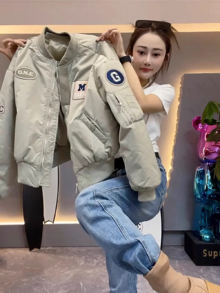棒球服外套女秋冬季2025新款高级感小个子休闲夹棉飞行员夹克上衣