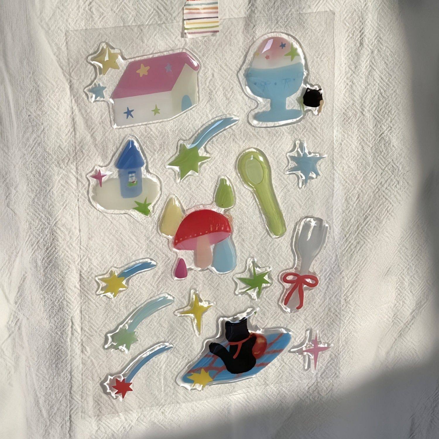 韩国ins风果冻立体贴纸批发原创插画小猫手机相机贴纸咕卡DIY,3C数码配件,手机贴纸,淘宝优惠券,粉丝福利购,淘宝优惠卷