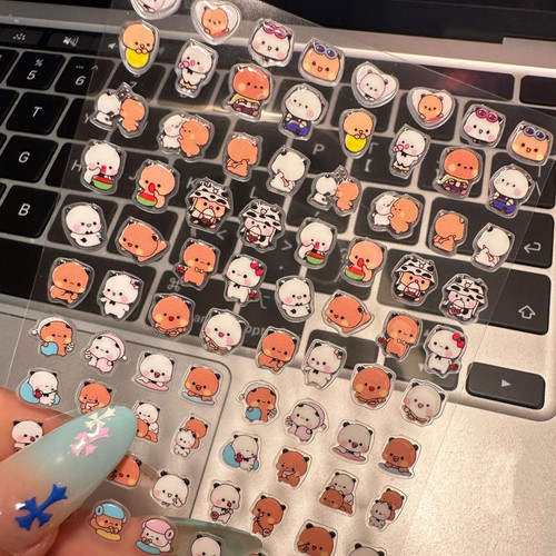 可爱一二布布小熊贴纸指甲3d立体果冻卡通熊diy美甲手机壳电脑ccd