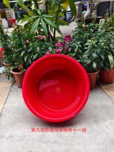潮汕婚俗嫁娶喜盆大红面盆家用盆出花园洗花水直径32cm*高12cm
