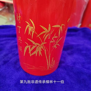 潮汕拜神红筒香炉婚庆用米斗拜老爷拜月娘五谷天公炉木质竹筒炉