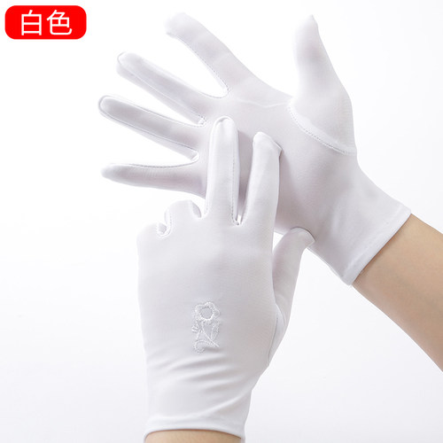 春夏秋季弹力氨纶绣花手套