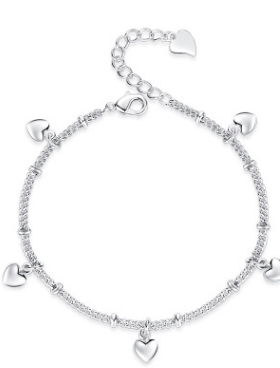 镀银民族风心连心水钻手饰品