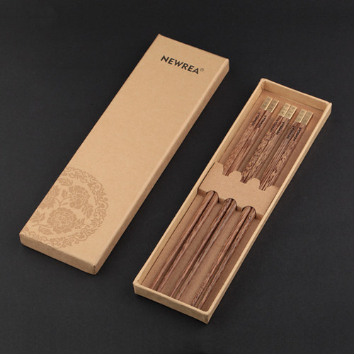 newrea鸡翅木雾金平安筷子套装