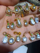 18K黄金镶玻璃种冰白翡翠手链小滴流手链配件小滴溜小提溜diy定制