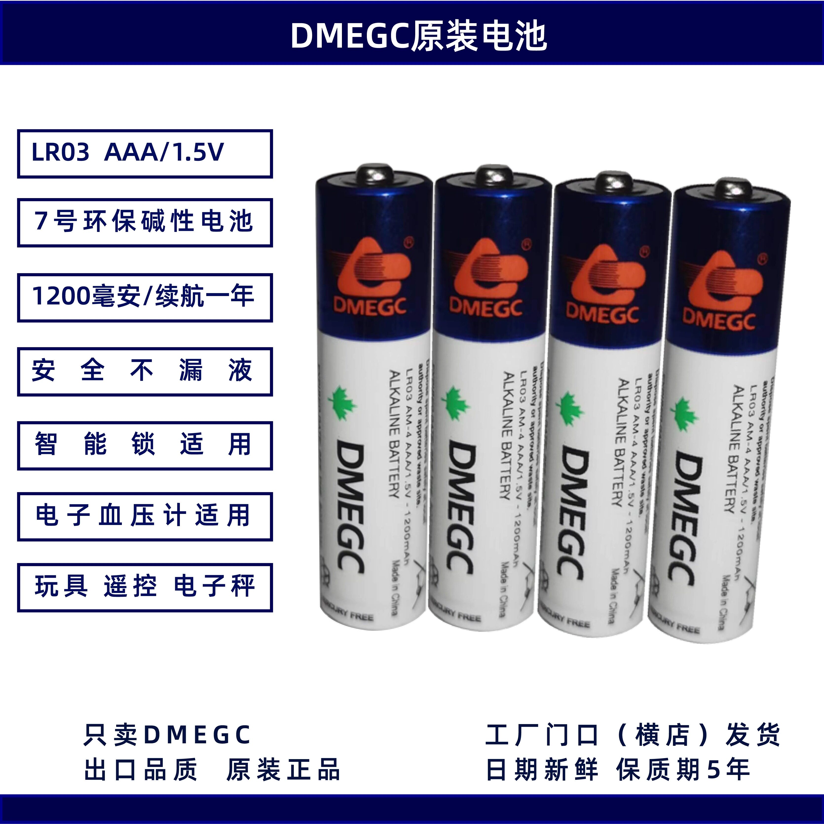 DMEGC7号空调遥控玩具智能指纹密码锁AAA鱼跃血压计原装碱性