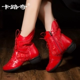 Летние танцующие дышащие современные туфли, ботинки, из натуральной кожи, мягкая подошва