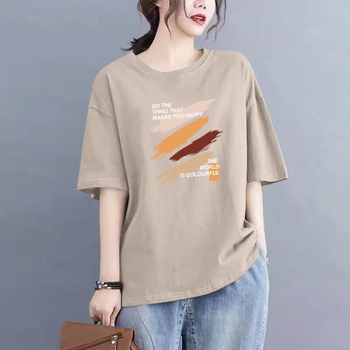 100%纯棉时尚短袖t恤夏休闲上衣