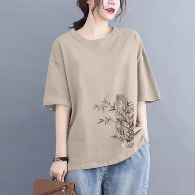 100%纯棉短袖t恤女夏季上衣