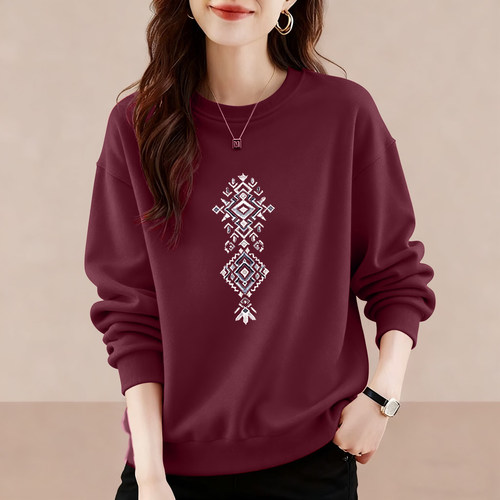 纯棉长袖卫衣女秋冬加绒加厚上衣