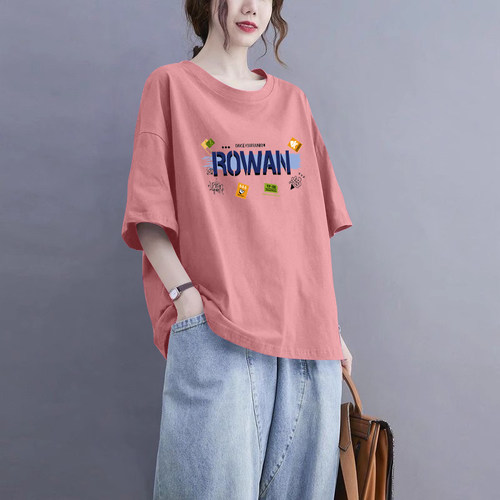纯棉时尚短袖t恤女夏上衣潮