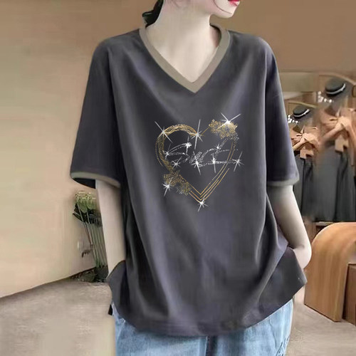 100%纯棉短袖t恤女上衣