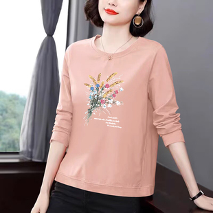 时尚 宽松内搭打底衫 上衣 t恤女秋冬新款 外贸出口清仓纯棉气质长袖