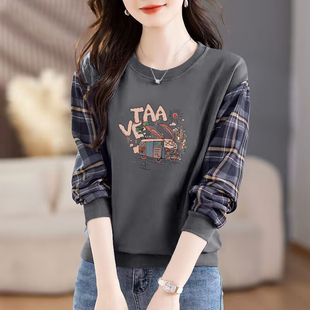 洋气打底衫 外贸出口清仓纯棉秋季 时尚 上衣女2025新款 上衣 气质长袖