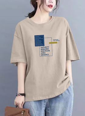 外贸出口清仓100%纯棉短袖休闲t恤女宽松时尚衣服气质半袖上衣夏