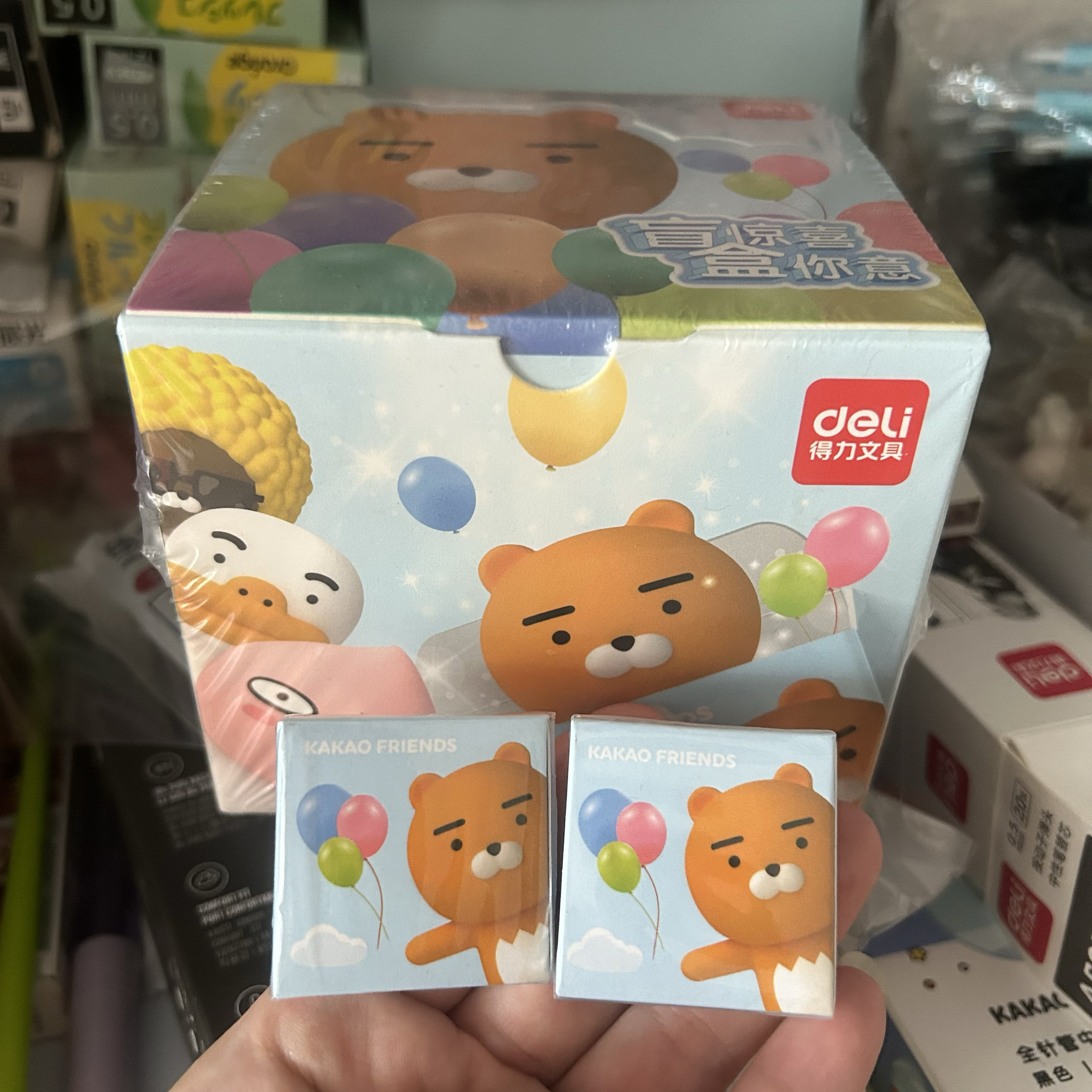 得力kakao friends联名款盲盒橡皮擦3D立体卡通橡皮学生奖励书写