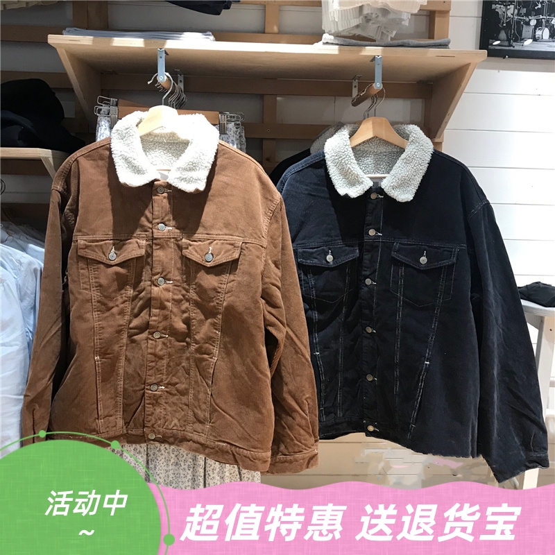 美式复古灯芯绒加厚棉服外套