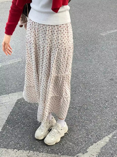 Brandy Girl美式复古玫瑰碎花半身裙bm风高腰a字裙蛋糕长裙子女潮