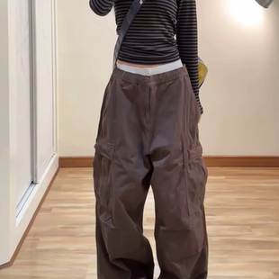 bm宽松显瘦纯欲百搭休闲裤 Brandy 裤 复古辣妹多口袋工装 Girl美式