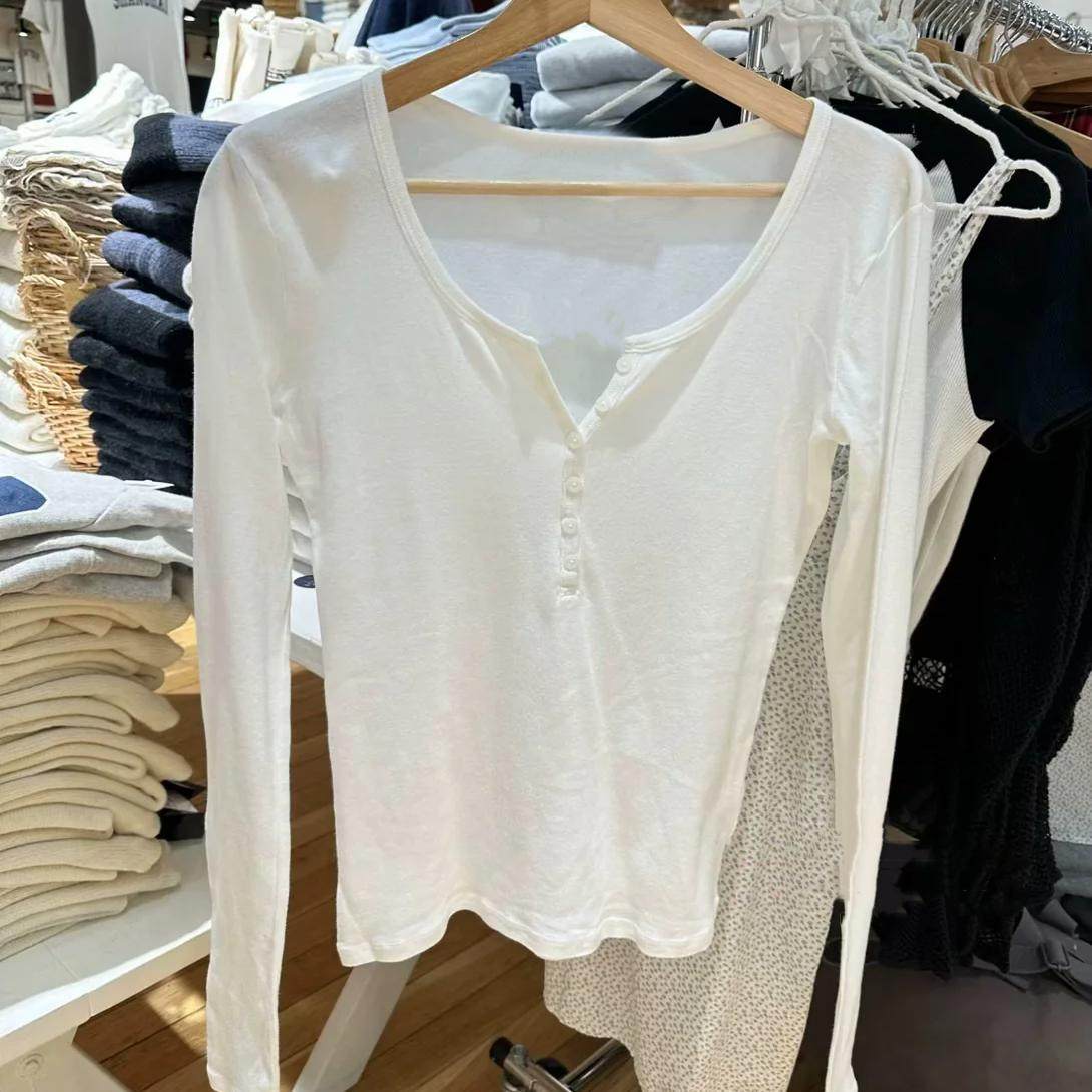 美式复古圆领纯棉长袖T恤