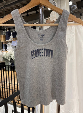 Brandy Girl新款复古Georgetown字母印花内搭纯棉吊带背心女bm