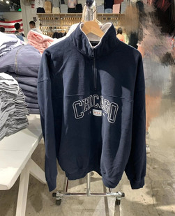 Brandy Girl官网polo领芝加哥chicago卫衣bm宽松拉链刺绣外套