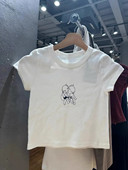 Brandy 高腰显瘦上衣女 T恤bm夏季 Girl美式 复古天使弹吉他印花短袖