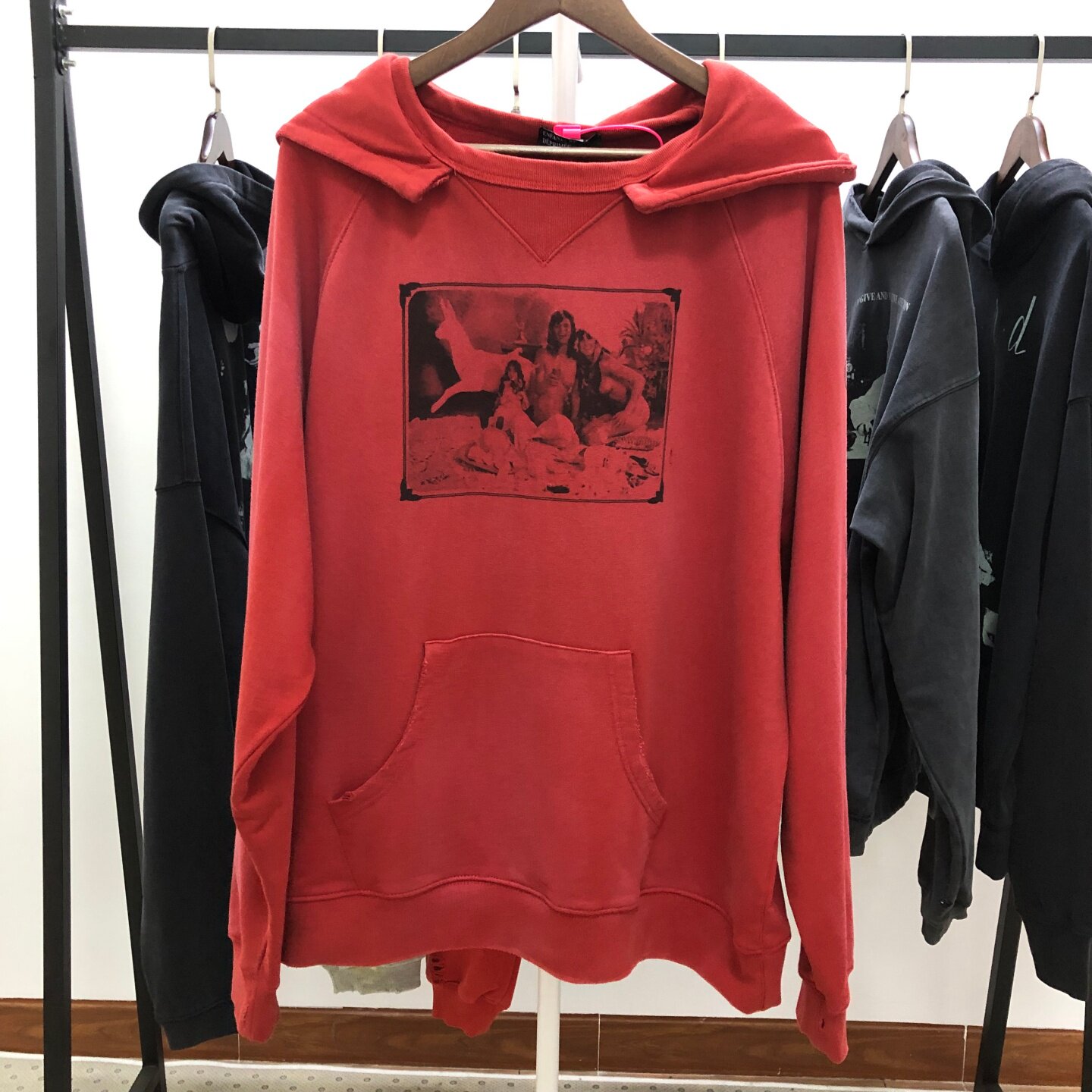 ERD忧郁的富二代 俄克拉荷马城女人像洗水做旧破坏连帽卫衣帽衫潮