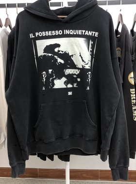 ERD忧郁的富二代 25SS令人不安的占有水洗做旧帽衫连帽卫衣男女潮