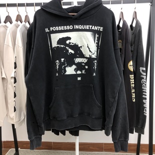 ERD忧郁的富二代 25SS令人不安的占有水洗做旧帽衫连帽卫衣男女潮